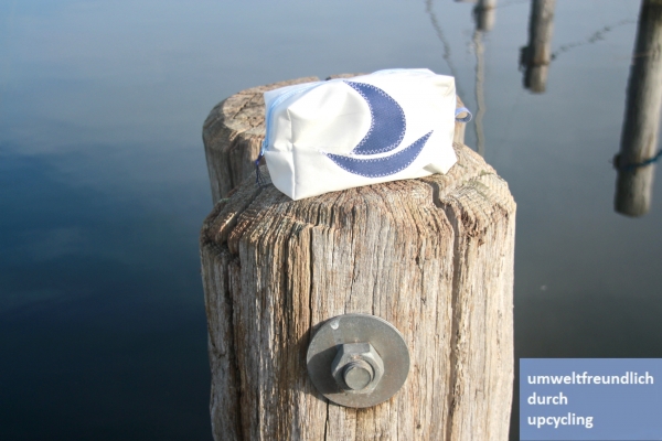 Segeltuch Kosmetiktasche eckig mit Boot